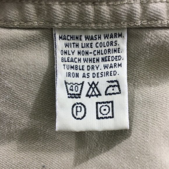 Eddie Bauer Mens M Tan !00% Cotton Long Sleeve Button Up Collared Dress Shirt - Picture 7 of 8